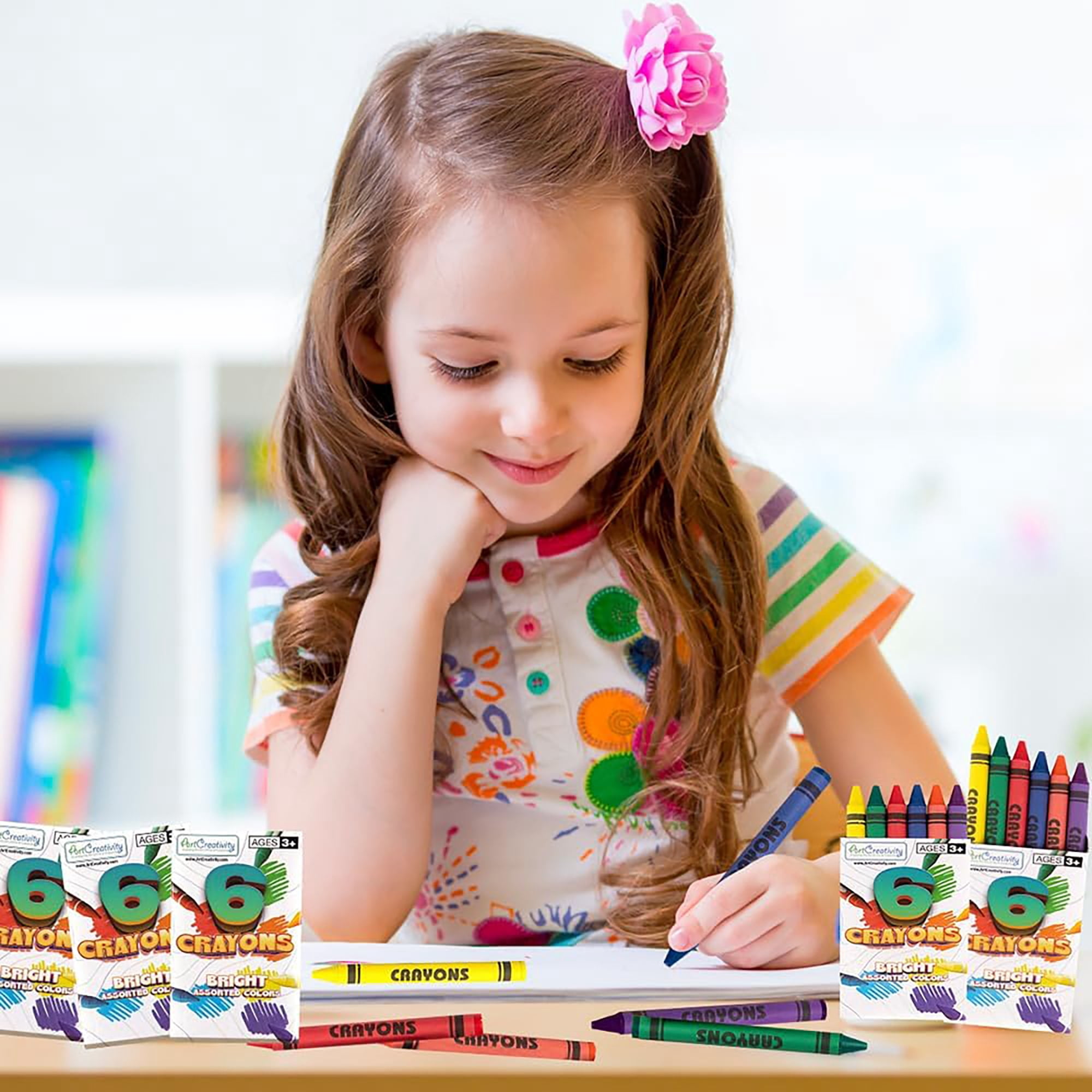 ArtCreativity: Crayons Bulk Set - 150 Packs - 6ct Individual Boxes (900ct Total) - Kids Art Supplies For School Classrooms, Daycare, Party Favors
