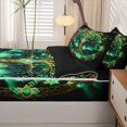 thumbnail image 5 of Homewish Astrology Tree Of Life Zipper Twin Comforter Sets with Fitted Sheet and 2 Pillowcases,Nature Boho Aesthetic Zipper Bedding Set,Green Gold,Black Reversible,4pcs, 5 of 8