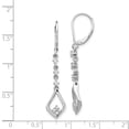 thumbnail image 2 of 14k White Gold Diamond Leverback Earrings 45x8mm Wide Stud Earring for Women - .20 dwt, 2 of 2