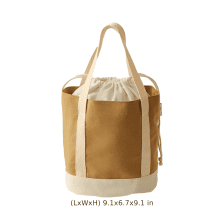 Thickened Canvas Insulated Lunch Bag, Drawstring Closure Thermal Lunch Tote, Food Cooler Box with Wide Handle, Portable Lunchbox Organizer, 9.1 x 6.7 x 9.1 in for Office Picnic