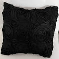 thumbnail image 3 of Satin Rosette Decorative Throw Pillow/Sham Cushion Cover Black, 3 of 3