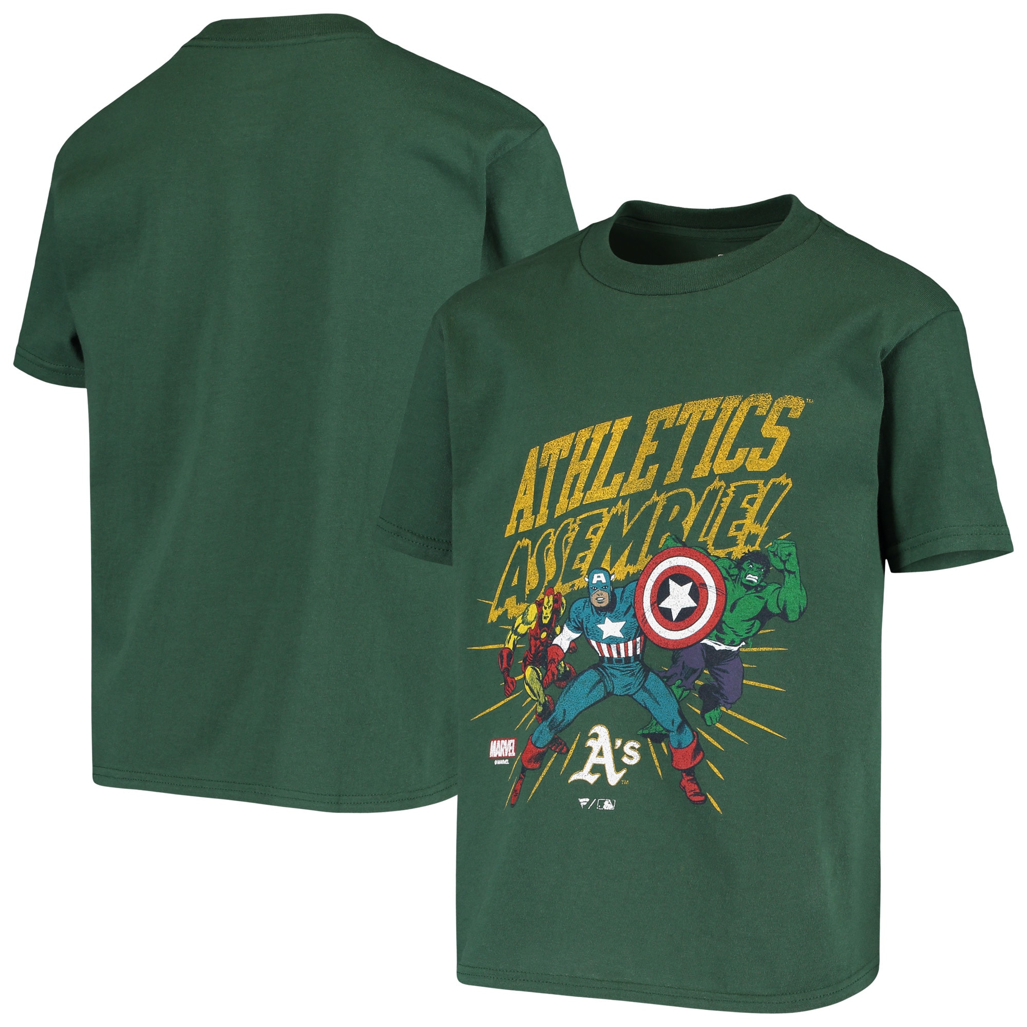 Oakland Athletics Fanatics Branded Youth Avengers Assemble Marvel T