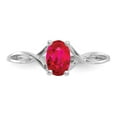 thumbnail image 5 of 14K White Gold Ring Band Birthstone (07) July Ruby Oval Red, Size 9, 5 of 5