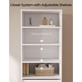 thumbnail image 3 of Mabor Modular Closet Organizer System with 4 Shelves,Freestanding 2ft Closet System with 5 Drawers,Walk-in Wardrobe Standing Closet System,White, 3 of 9