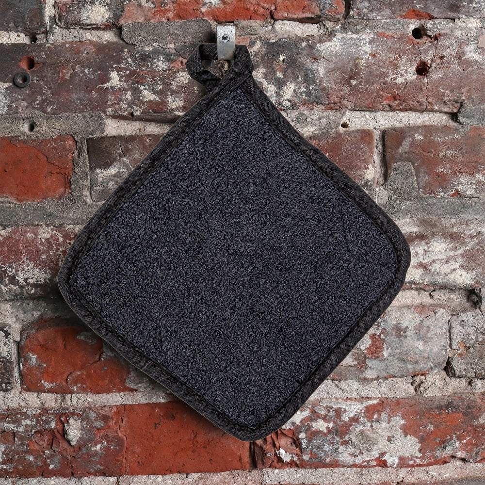 Arkwright Kitchen Pot Holders (Bulk Case of 144), 7"x7", 100% Cotton, Soft & Heat Resistant, Black