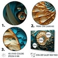thumbnail image 3 of Designart "Vortex Of Gold And Blue: Nautilus" Nautilus Floater Framed Wall Art Living Room, 3 of 5