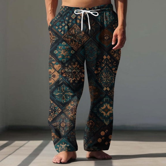 Runfenguu Work Pants For Men Cargo Pants Men'S Elastic Waist Blended Breathable Comfortable Soft Beach Casual Trousers Full Length Pants Baggy Sweatpants Men