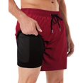 thumbnail image 3 of Mens Swim Trunks Swim Shorts for Men Quick Dry 5 inch Inseam Beach Shorts with Compression Liner Zipper Pocket, 3 of 19