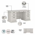 thumbnail image 6 of Bush Furniture Saratoga Executive Desk with Storage Set in Linen White Oak, 6 of 7
