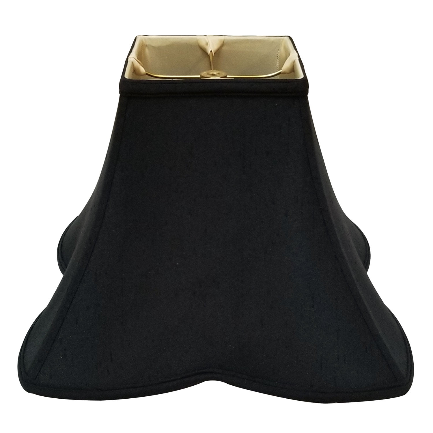 Royal Designs 14" Sharp Corner Fancy Square Lamp Shade Black