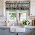 thumbnail image 2 of Farmhouse Valances for Windows Barn Cow Pig Chicken Brown Teal Ombre Wood Grain Valance Curtains Rod Pocket Bathroom Small Window Treatments for Kitchen Living Room Bedroom, 54"x18", 2 of 7