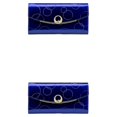 thumbnail image 4 of Guardurnaity Cartera de cuero para mujer, elegante tarjetero Rectangular de gran capacidad, bolsillo con cremallera, carpeta de fotos, monedero, Azul Tipo 1 2Conjunto, 4 of 6