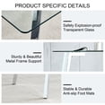 thumbnail image 3 of Sumdeal Modern 5-Piece Dining Table and Chair Set, 51-inch Glass Dining Table and High-Back PU Leather Dining Chairs, Minimalist Kitchen/Dining Room Furniture Set, Metal Table and Chair Legs, 3 of 8