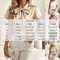 thumbnail image 3 of Ecqkame Women's Satin Shirts Elegant Bow Tie Neck Short Sleeve Casual Loose Blouse Business Office Trendy Wrinkle Free Tops White S, 3 of 6