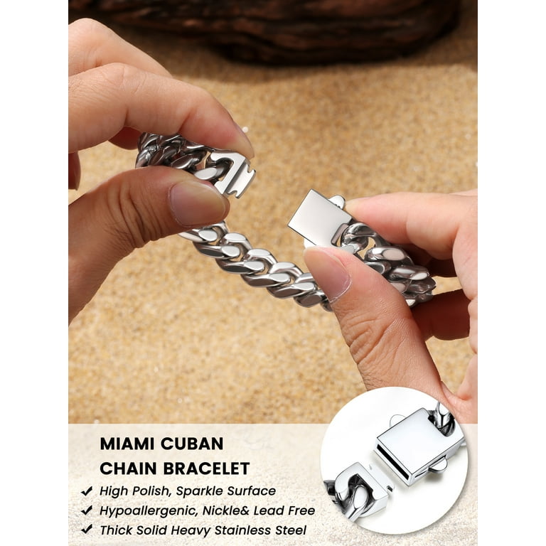 Bestyle 7mm Stainless Steel Miami Cuban Link Bracelet photo 7