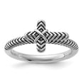 thumbnail image 4 of Auriga Fine Jewelry 925 Sterling Silver Oxidized and Textured Cross Ring for Women Size 7, 4 of 6