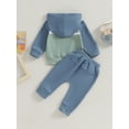 thumbnail image 4 of Bagilaanoe 2PCS Toddler Baby Boy Long Pants Set Contrast Color Long Sleeve Hoodies Sweatshirt Tops + Sweatpants 6M 12M 18M 24M 3T Kids Casual Sweatsuits, 4 of 8