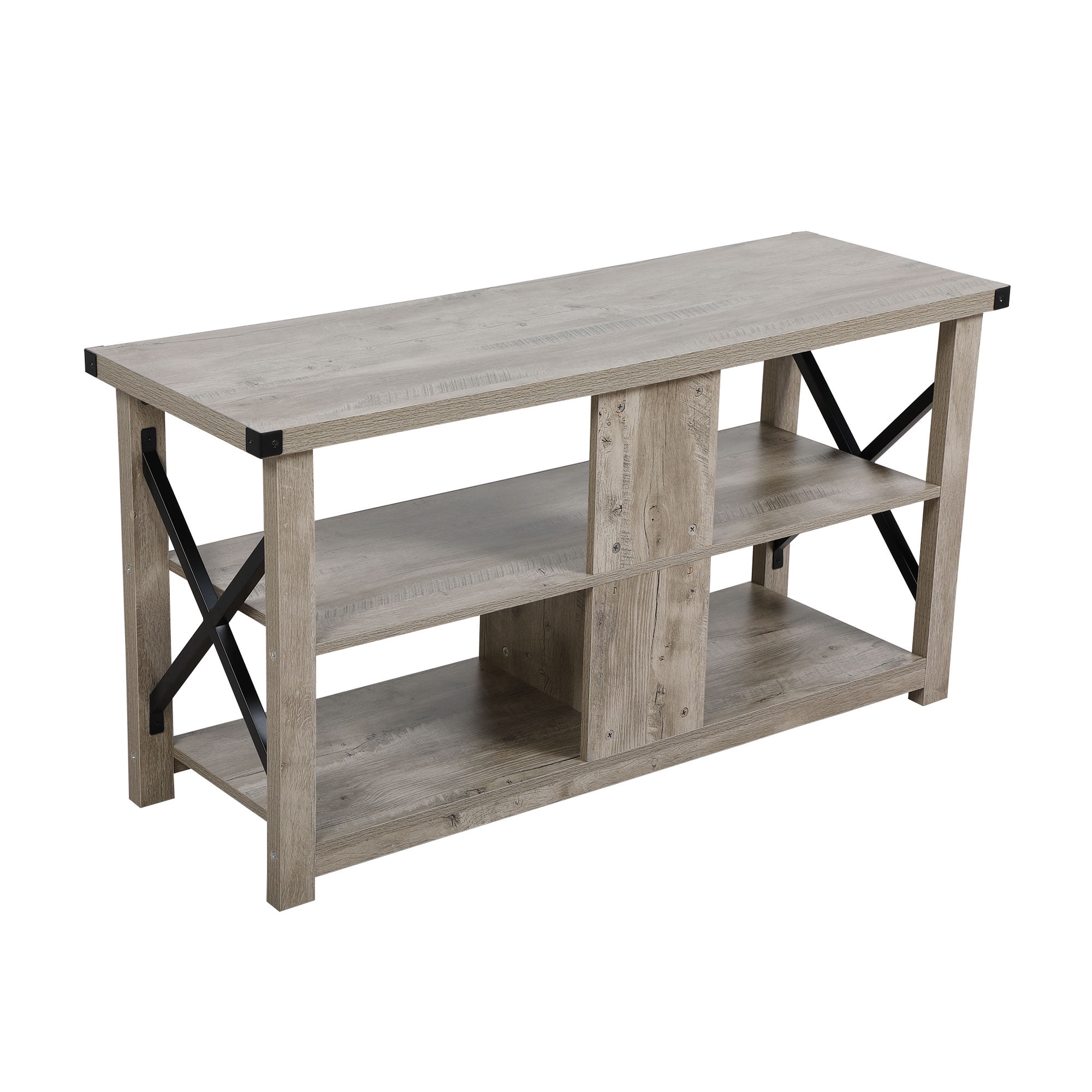 Kepooman Durable Wood TV Stand with Plastic Feet, Large Media Storage Cabinet Perfects for Entertainment Center Living Room, Gray Kepooman Durable Wood TV Stand with Plastic Feet, Large Media Storage Cabinet Perfects for Entertainment Center Living Room, Gray