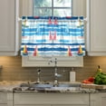 thumbnail image 2 of Yayeee Kitchen Curtains Tier Pair Light Filtering 27"x36" Rod Pocket Short Cafe Window Panel, Yellow Sailboats, 2 of 7