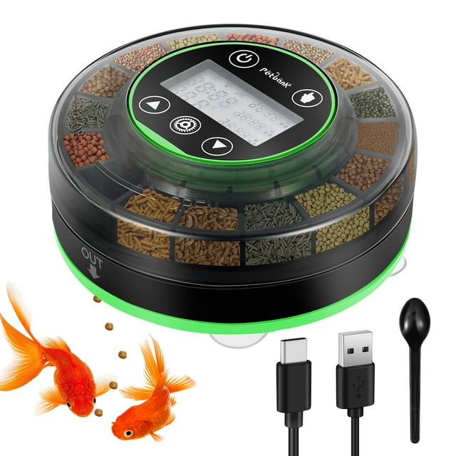 Comedero automático para peces Petbank FF03 para acuario con temporizador