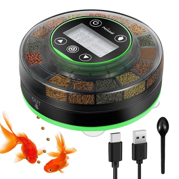 Comedero automático para peces Petbank FF03 para acuario con temporizador