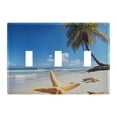 thumbnail image 2 of Dailycode Light Switch Plate Covers 2 Gang Wall Plate Plastics Outlet Covers for Kitchen Home Office Decor Starfish Beach Coconut Tree, 2 of 8