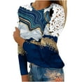 thumbnail image 2 of Lolmot Tops for Women Casual Print Round Neck Lace Hollow Out Long Sleeve Pullover Slimming Blouse T-Shirt Basic Loose Trendy Tunic Tops, 2 of 5