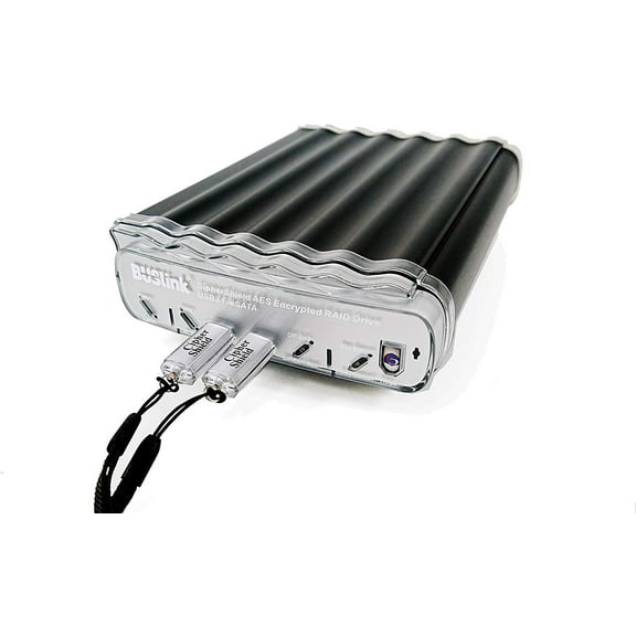 CipherShield Dual Keys FIPS 140-2 Level 2 HIPAA 512-bit AES USB 3.1 Gen 2/eSATA RAID 0 Hardware Encrypted External Desktop SSD Drive (7.6TB)
