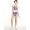 thumbnail image 2 of No Boundaries Striped Crochet Halter and Shorts Set, 2-Piece, Women's and Women's Plus, 2 of 5