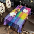 thumbnail image 2 of Colorful Striped Tie Dye Pattern Rectangle Tablecloth 60"x102",Waterproof Polyester Rectangle Table Cloth, Wipeable Spillproof Polyester Tablecloth for Dining, Camping, Indoor and Outdoor, 2 of 6