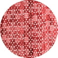 thumbnail image 1 of Ahgly Company Machine Washable Indoor Round Abstract Red Contemporary Area Rugs, 4' Round, 1 of 4