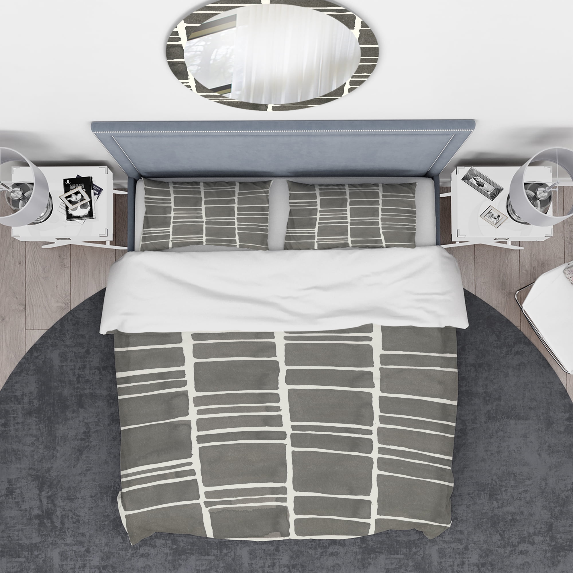 Designart 'Minimalist Graphics IV' Geometric Duvet Cover Set