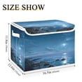 thumbnail image 3 of Foldable Fabric Storage Bin With Handle Collapsible Basket Box Storage With Lid Organizer Starry Night Sky, 3 of 7