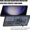 thumbnail image 4 of Dteck Compatible with Samsung Galaxy S24 Plus Bracket Shell,with Slide Lens Cover Magnetic Metal Ring Holder Heavy Duty TPU+PC Shockproof Phone Case for Samsung Galaxy S24 Plus 5G,Blue, 4 of 7