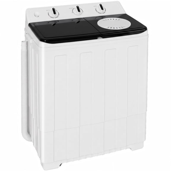 TABU 16.5lbs Portable Washing Machine,Electric Twin Tub Wash&Spin Combo,Semi-Automatic Washer,Gray