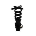 thumbnail image 2 of BLISSFUL STEP Women's Opened Toe Block Heel Lace up Dress Sandals Black 7.5, 2 of 8
