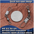 thumbnail image 4 of 100Pcs Barrel Swivel with Interlock Snap Stainless Steel Cross Snap Sea Fishing, 4 of 10