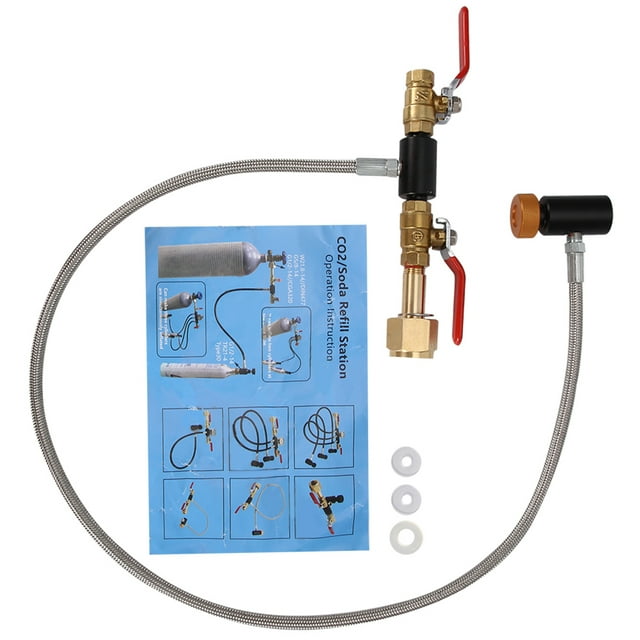 C Refill Adapter,CGA-320 CO2 Cylinder Refill Filling Soda Tank Adapter C Refill Adapter With Hose Professional Grade