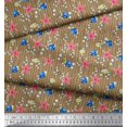 thumbnail image 3 of Soimoi Brown Poly Georgette Fabric Bubbles,Starfish & Tangfish Ocean Decor Fabric Printed Yard 42 Inch Wide, 3 of 3