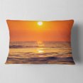 thumbnail image 2 of Designart Orange Sunrise and Glittering Waters - Seascape Throw Pillow - 12x20, 2 of 5