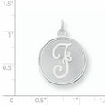 thumbnail image 2 of Sterling Silver Rhodium-Plated Brocaded Letter F Initial Charm (27 X 20) Made In United States qc4162f, 2 of 2