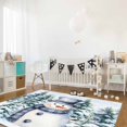 thumbnail image 4 of Christmas Blue Snowman Area Rug 2.7x5ft Winter Snow Scene Pine Tree Forest Bird Non-Slip Washable Square Rugs Soft Felt Indoor Floor Mat for Bedroom Kitchen Living Room Bathroom, 4 of 8