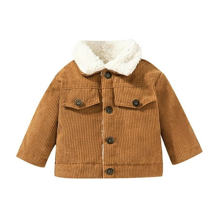 

LYXSSBYX Clearance Toddler Girl Jackets Infant Toddler Boys Girls Kid s Buttons Coat Plush Warm Casual Jacket Plush Thickened Cotton Jacket Corduroy Coat