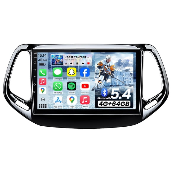 Radio para auto Fortdows 10" Bluetooth 5.4 4 GB + 64 GB para Jeep Compass