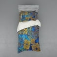 thumbnail image 2 of Ambesonne Moroccan Bedding Set 4 Pcs, Persian Motif Bohemian, Queen, Pale Coffee Blue, 2 of 3