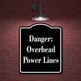 thumbnail image 2 of Danger Overhead Power Lines BLACK Aluminum Composite Sign 20''x24'', 2 of 9