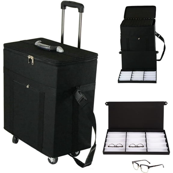 180 Slot Optical Glasses Case Pull Rod Box Eyeglasses Display Organizer
