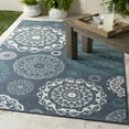 thumbnail image 6 of Hauteloom Reasnor Living Room, Bedroom Patio Outdoor Area Rug - Traditional, Transitional - Navy, Pale Blue, Teal - 7'3" x 10'6", 6 of 13