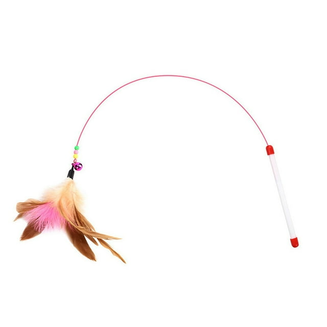 Cat Stick Toy Playing Prop Household Small Playthings Interesting Interaction Plaything Feeding Accessories Simple Feathers Teasing Interactive Toys Pet Supplies Type 1