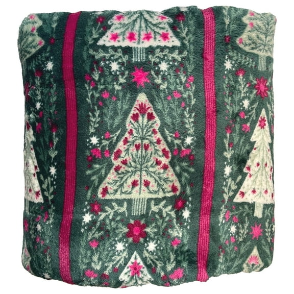 The Big One Soft Plush Oversized Christmas Trees Throw Blanket, 5 ft x 6 ft